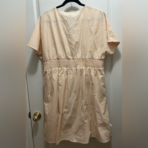 NWT J.NNA Women’s Summer A-line dress. Yellow and white stripes. Size 1XL - Picture 2 of 4
